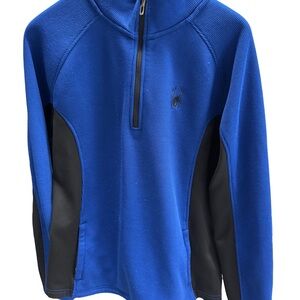 SPYDER Core Mens Knit Sweater 1/4 Zip Ski Snowboard Size Large Blue Black